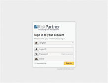 Tablet Screenshot of login.riskpartner.com